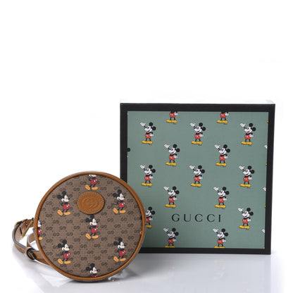 Gucci X DISNEY Mini Vintage GG Supreme Monogram Mickey Mouse Round Backpack Beige Vintage Sun Oil 10 of 10
