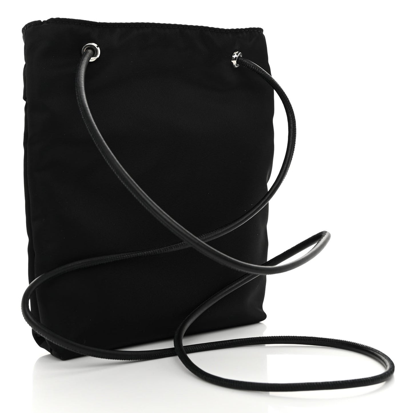 Nylon Logo Crossbody Phone Pouch Black