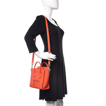 Celine Smooth Calfskin Nano Luggage Fluo Orange 2 of 12