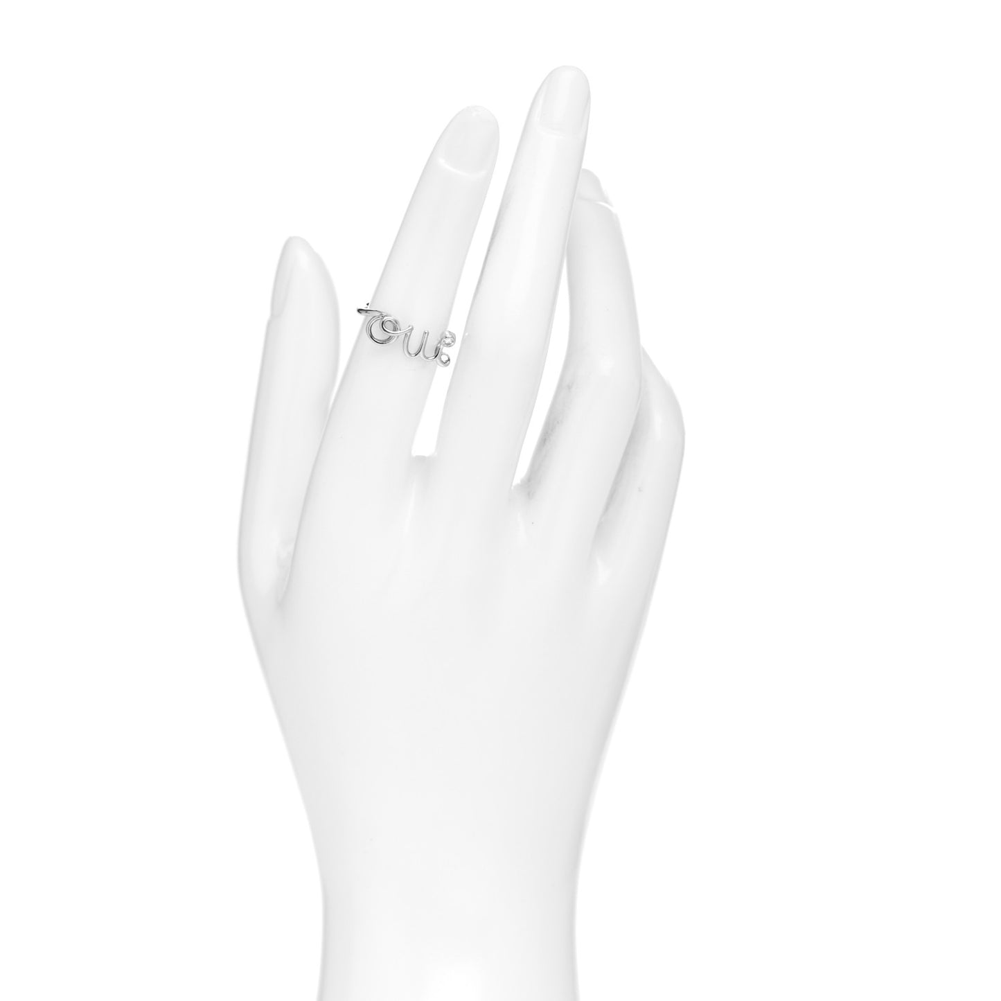 18K White Gold Diamond Oui Ring 50 5.25