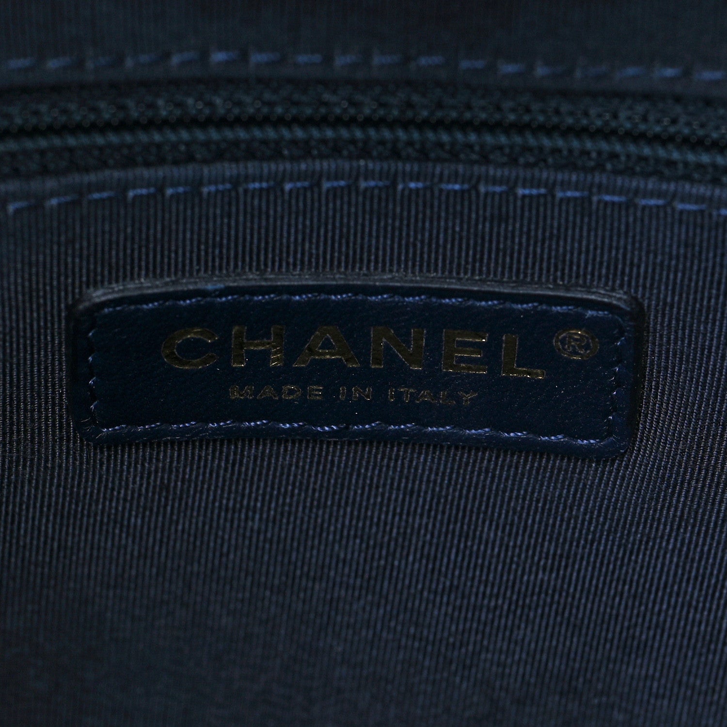 Chanel Grained Calfskin Stitched Small Lady Coco Top Handle Tote Navy 5 of 7