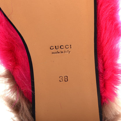 Gucci Merino Wool Womens Princetown Slippers 38 Raspberry Lipstick Natural 9 of 10