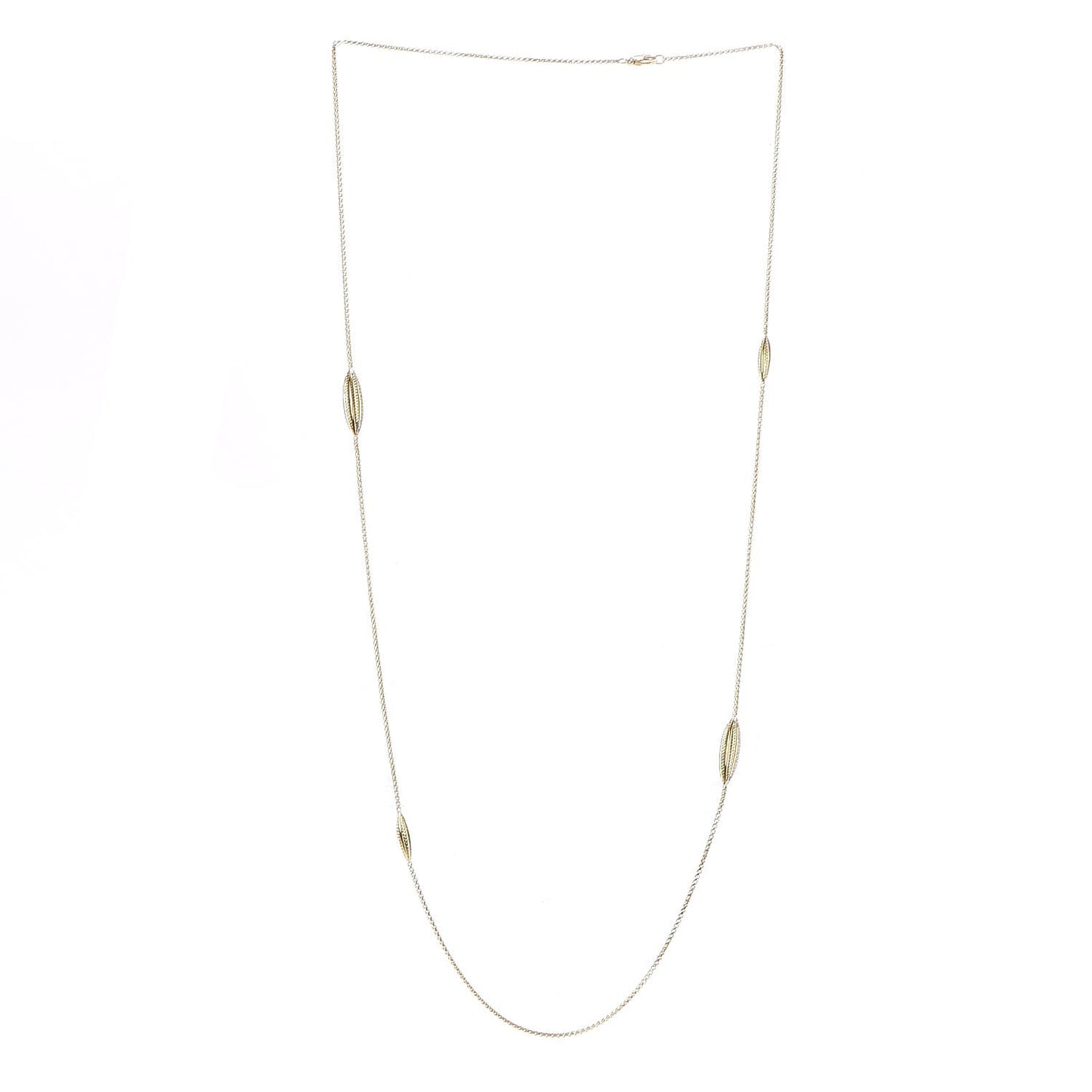 18K Yellow Gold Diamond Chain Station Necklace
