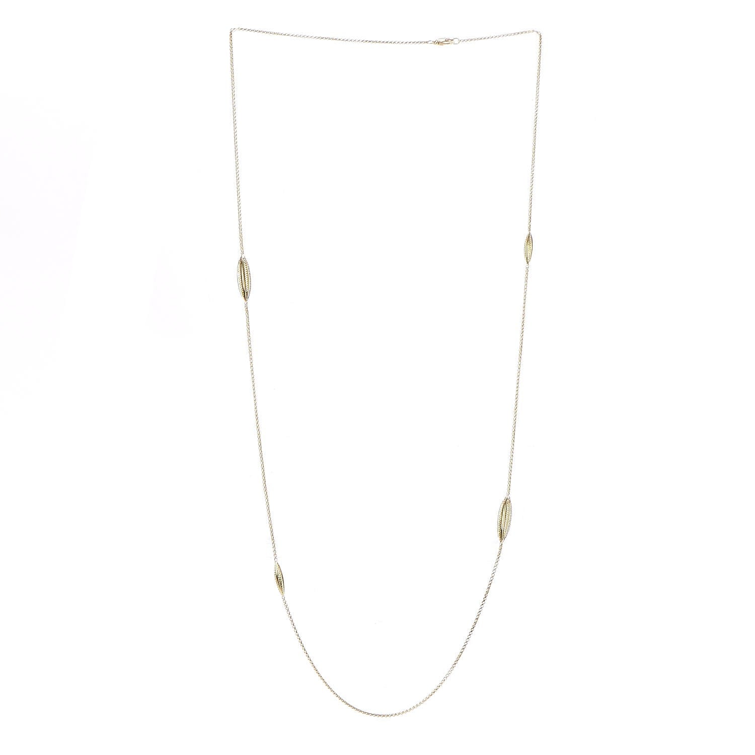 David Yurman 18K Yellow Gold Diamond Chain Station Necklace 4 of 5
