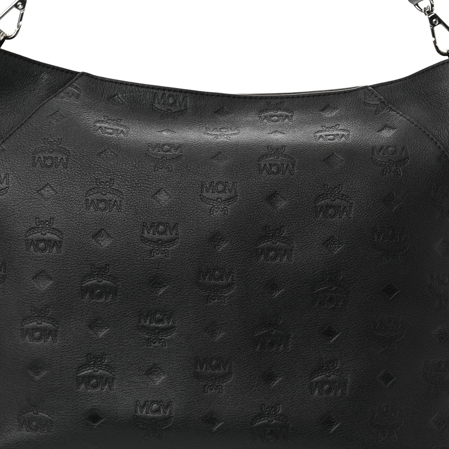 MCM Calfskin Ottomar Monogram Medium Klara Hobo Black 7 of 10