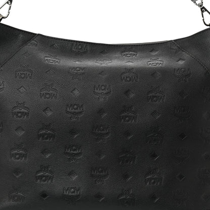 MCM Calfskin Ottomar Monogram Medium Klara Hobo Black 7 of 10