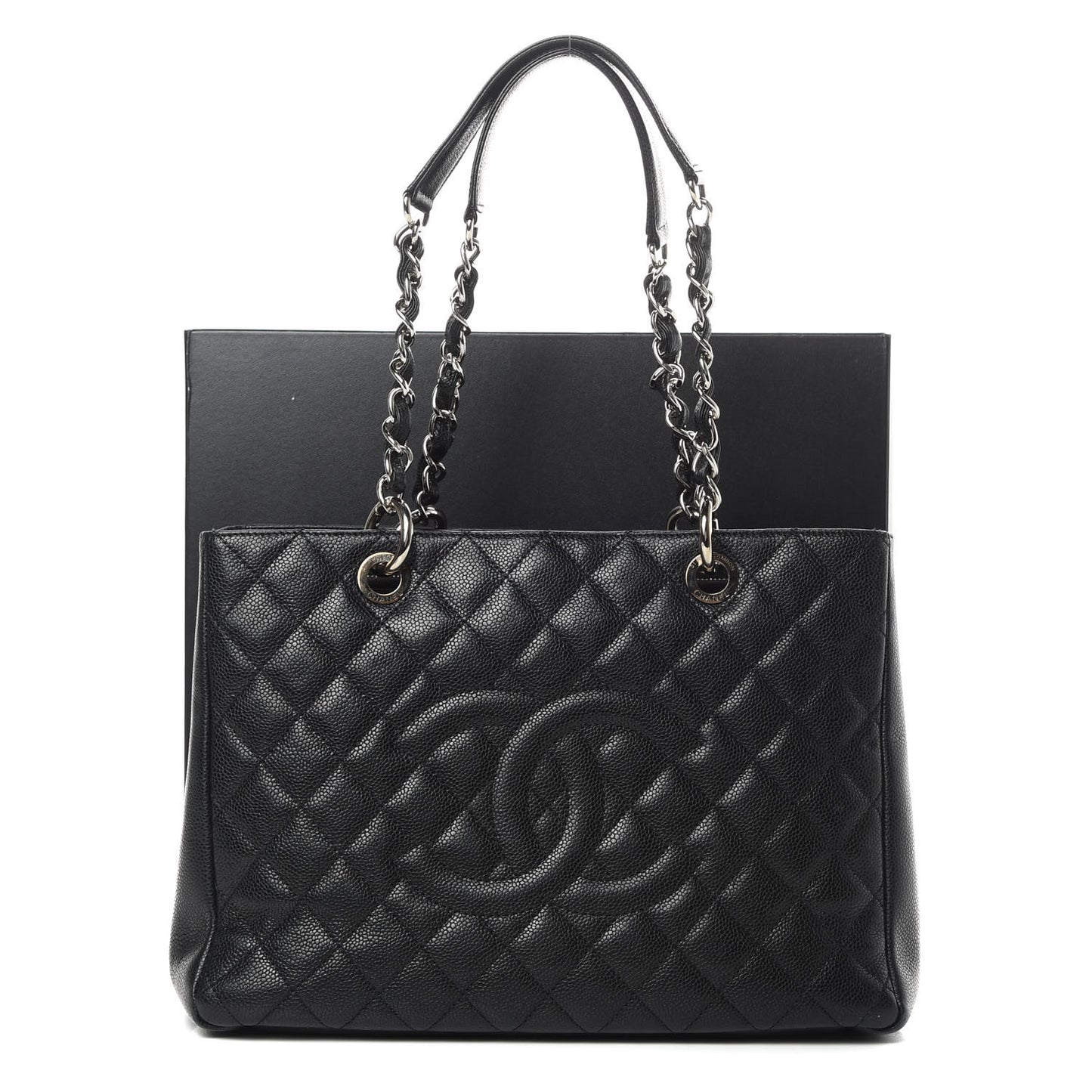 Caviar Quilted Grand Shopping Tote GST Black