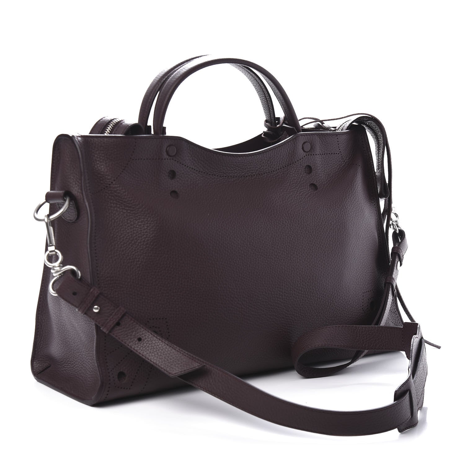 Balenciaga Veau Grana Perforated Blackout Hardware City Rouge Acajou 3 of 10