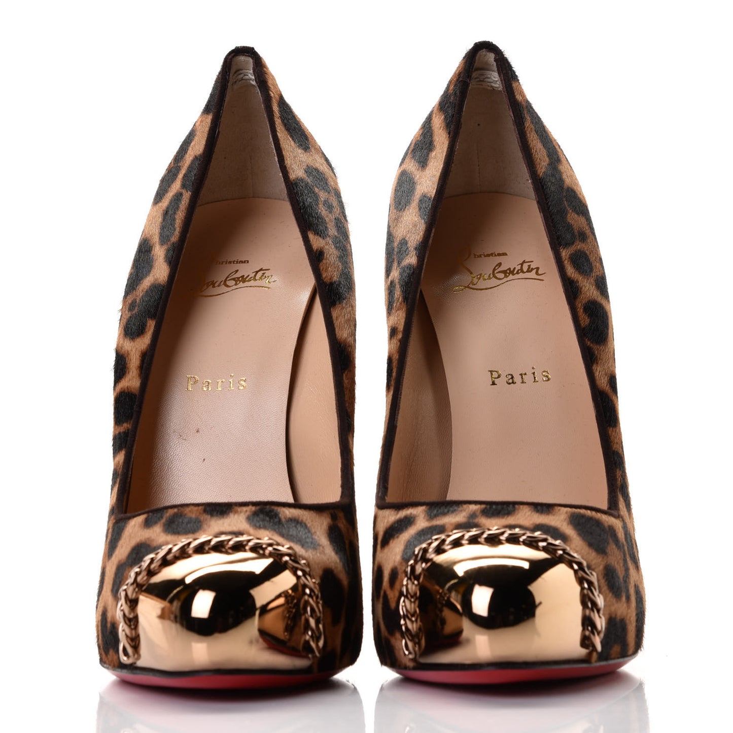 Pony Hair Leopard Luxor Metalipp 120 Pumps 41.5 Bronze