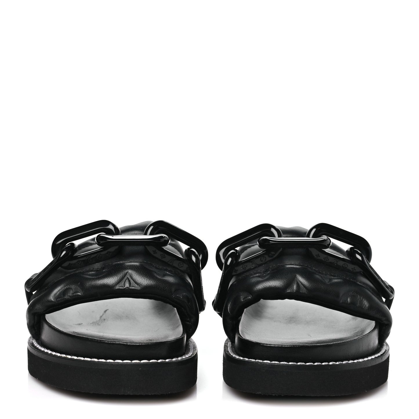 Calfskin Embossed Monogram Sunset Flat Comfort Mule 37 Black
