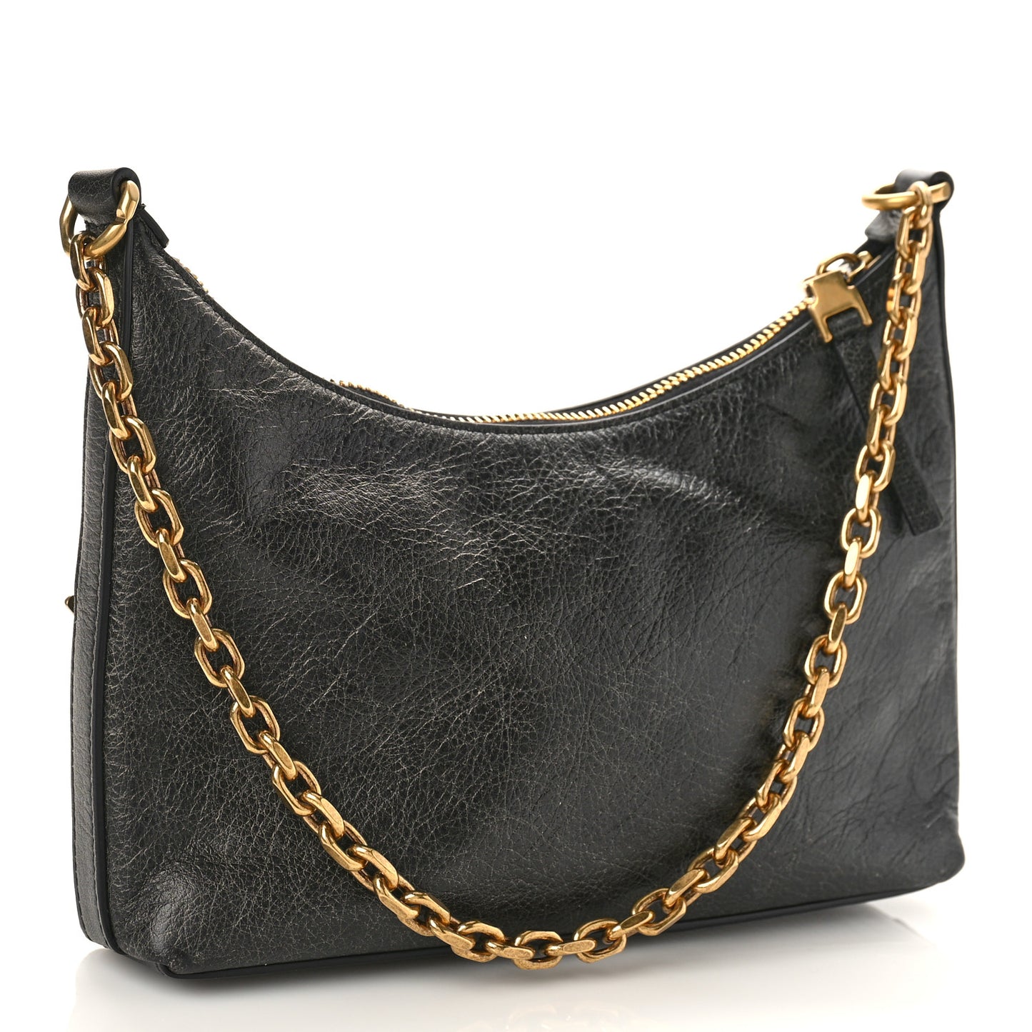 Aged Calfskin Mini Voyou Boyfriend Party Bag Black