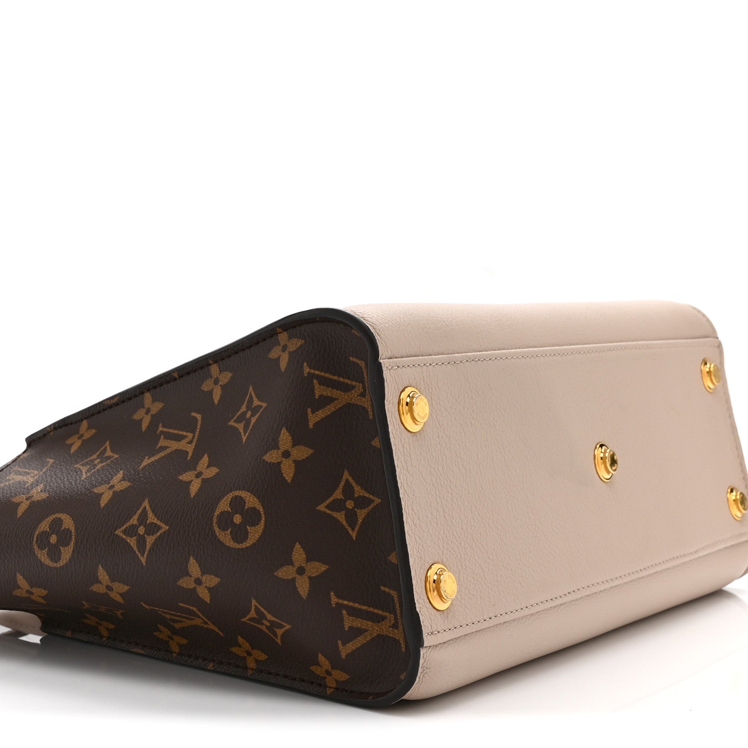 Louis Vuitton Calfskin Monogram On My Side MM Greige 8 of 10