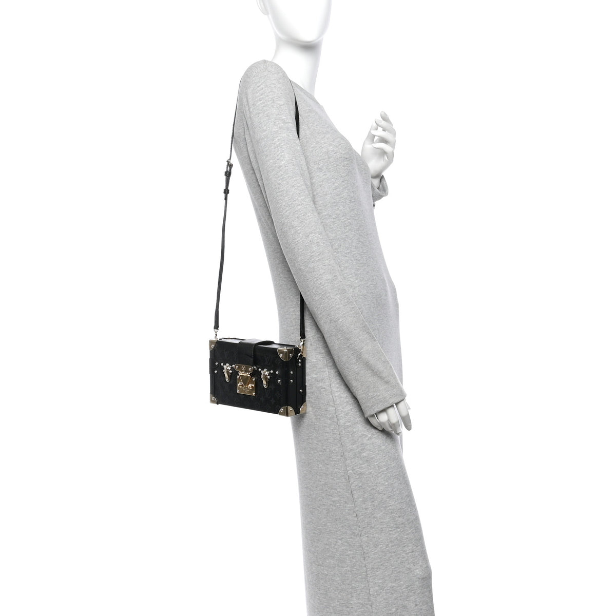 Monogram Lizard Petite Malle Black