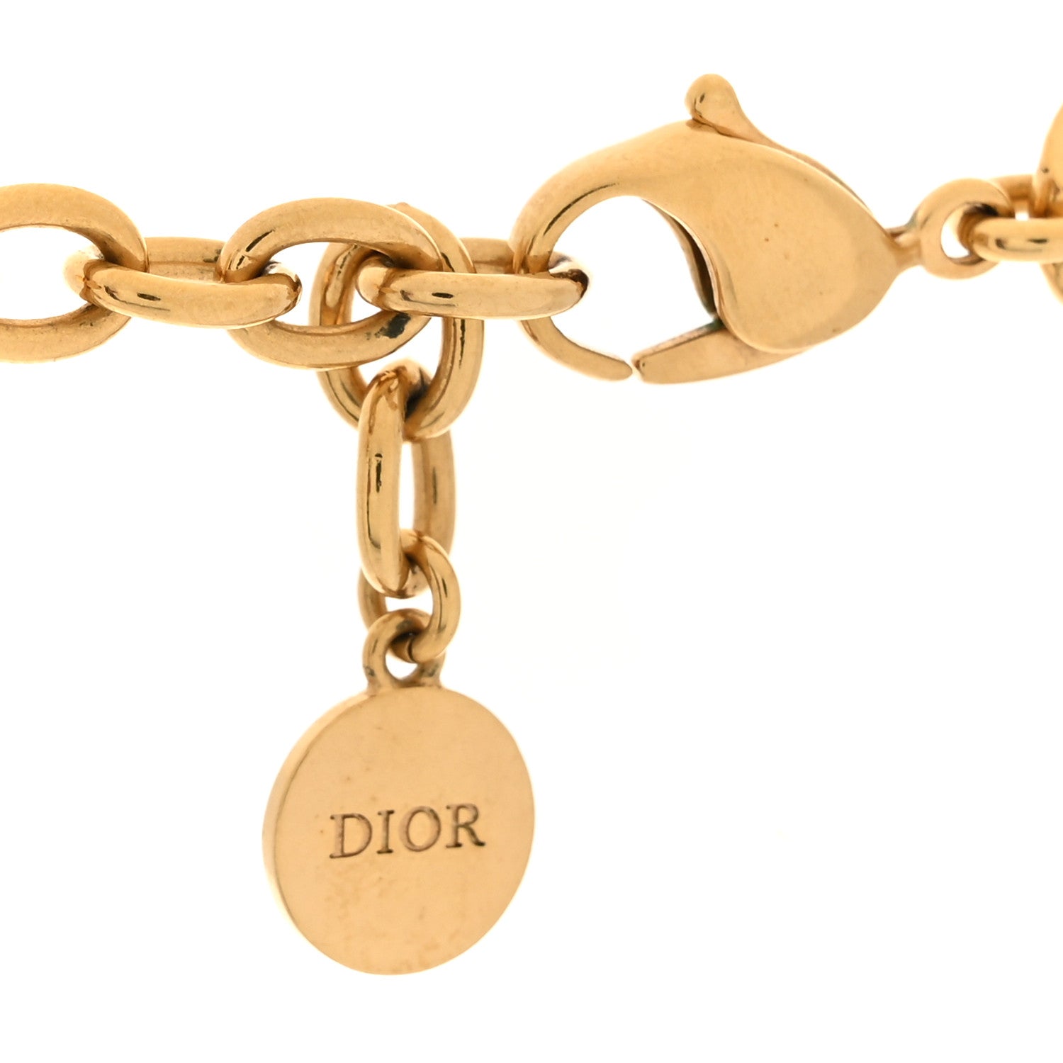 Christian Dior Metal Danseuse Etoile Chain Choker Necklace Gold 4 of 5