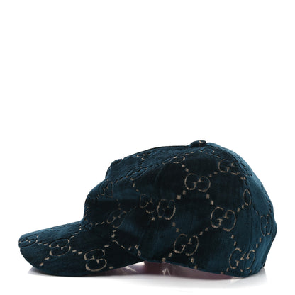 Gucci Velvet GG Monogram Baseball Hat M Blue 4 of 9