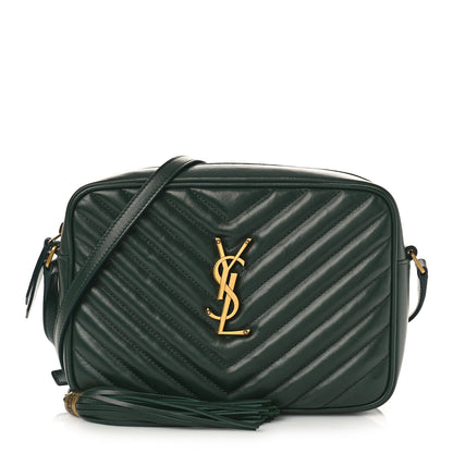 Saint Laurent Calfskin Matelasse Monogram Lou Camera Bag New Vert Fonce 1 of 8