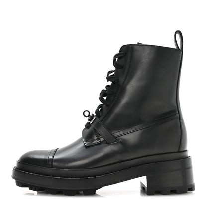 Hermes Glossed Calfskin Funk Ankle Boots 38.5 Black 1 of 9
