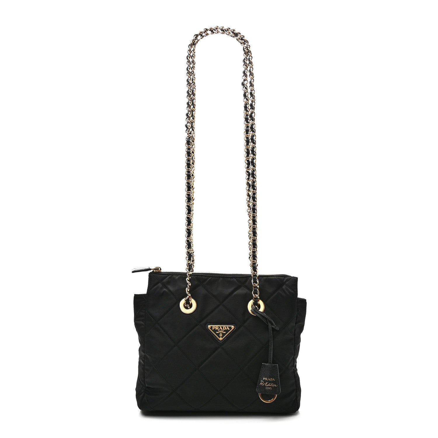 Prada Re-Nylon Impuntu Quilted Re-Edition 1995 Chaine Small Tote Bag Black 1 of 9