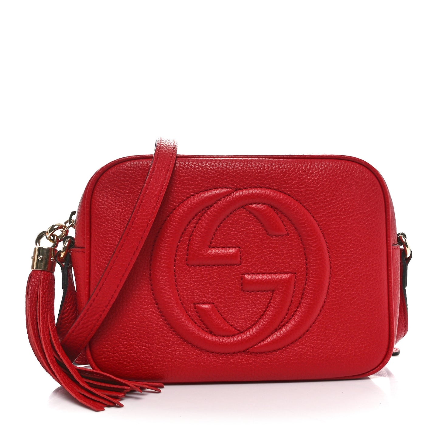 Pebbled Calfskin Small Soho Disco Bag Tabasco Red