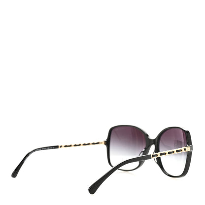 Chanel Lambskin Square Chain Sunglasses 5210-Q Black 4 of 8