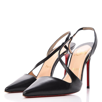 Christian Louboutin Kid June 100 Slingback Pumps 37 Black 3 of 11