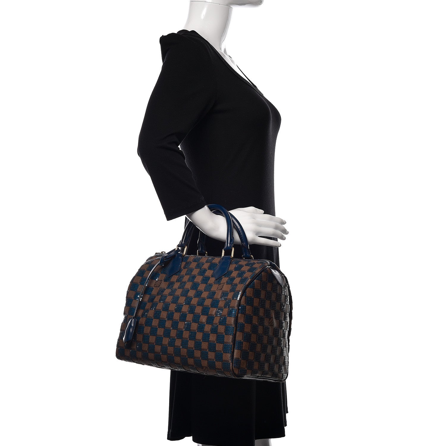 Louis Vuitton Damier Paillettes Speedy 30 Blue 2 of 14