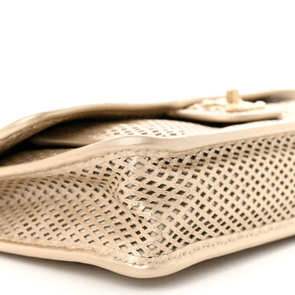 Chanel Metallic Perforated Calfskin Medium Up In The Air Flap Gold 9 of 10
