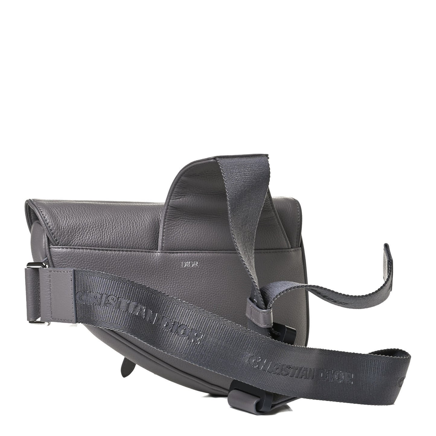 Calfskin Mens Saddle Bag Grey