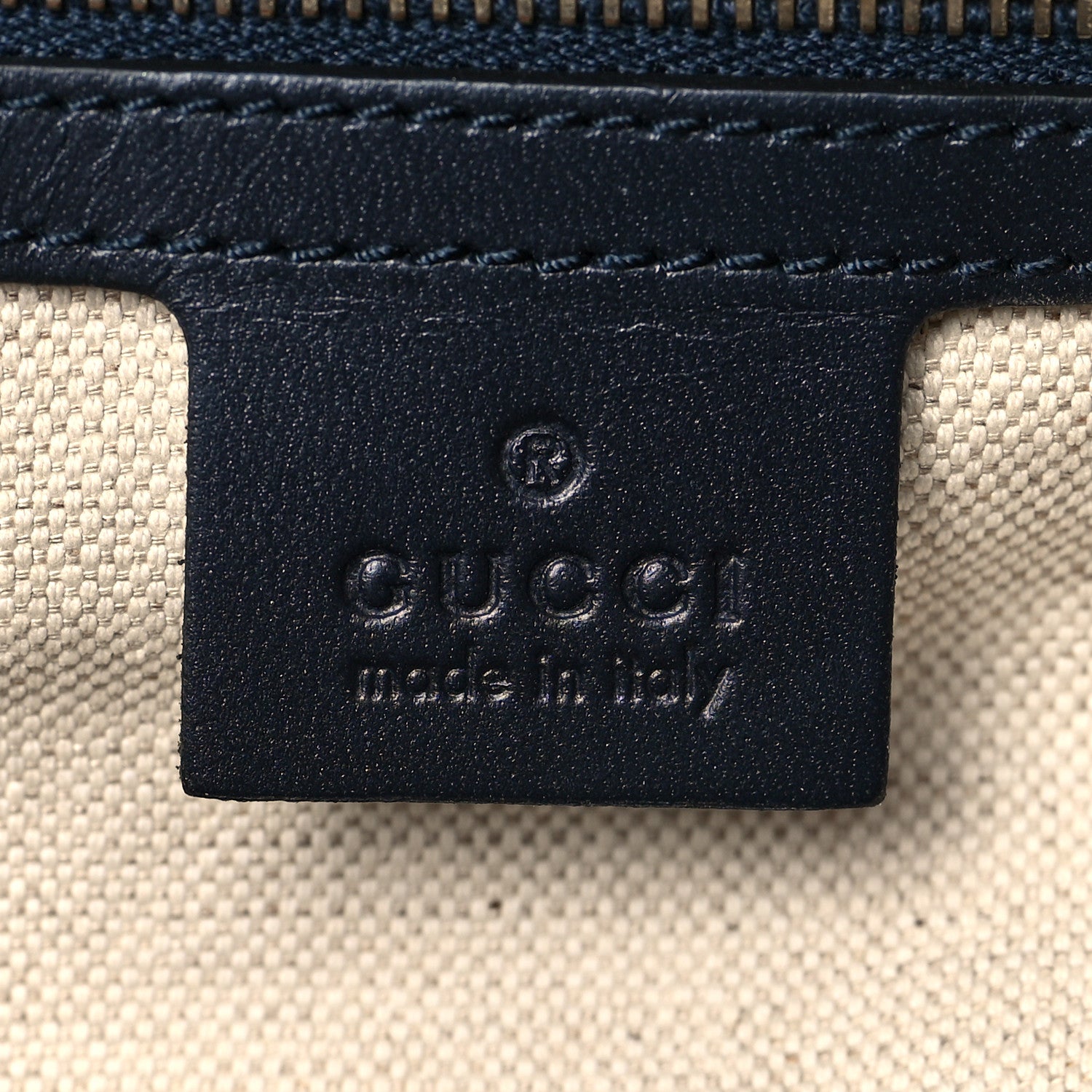 Gucci Monogram Selleria Calfskin Vintage Web Medium Boston Beige Blue 6 of 11