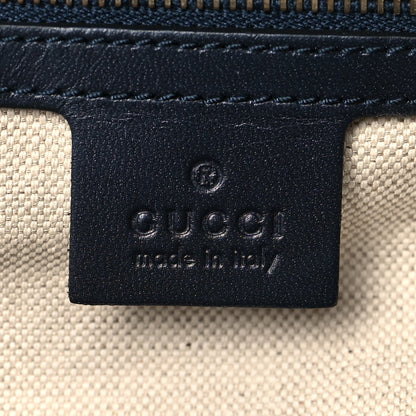 Gucci Monogram Selleria Calfskin Vintage Web Medium Boston Beige Blue 6 of 11