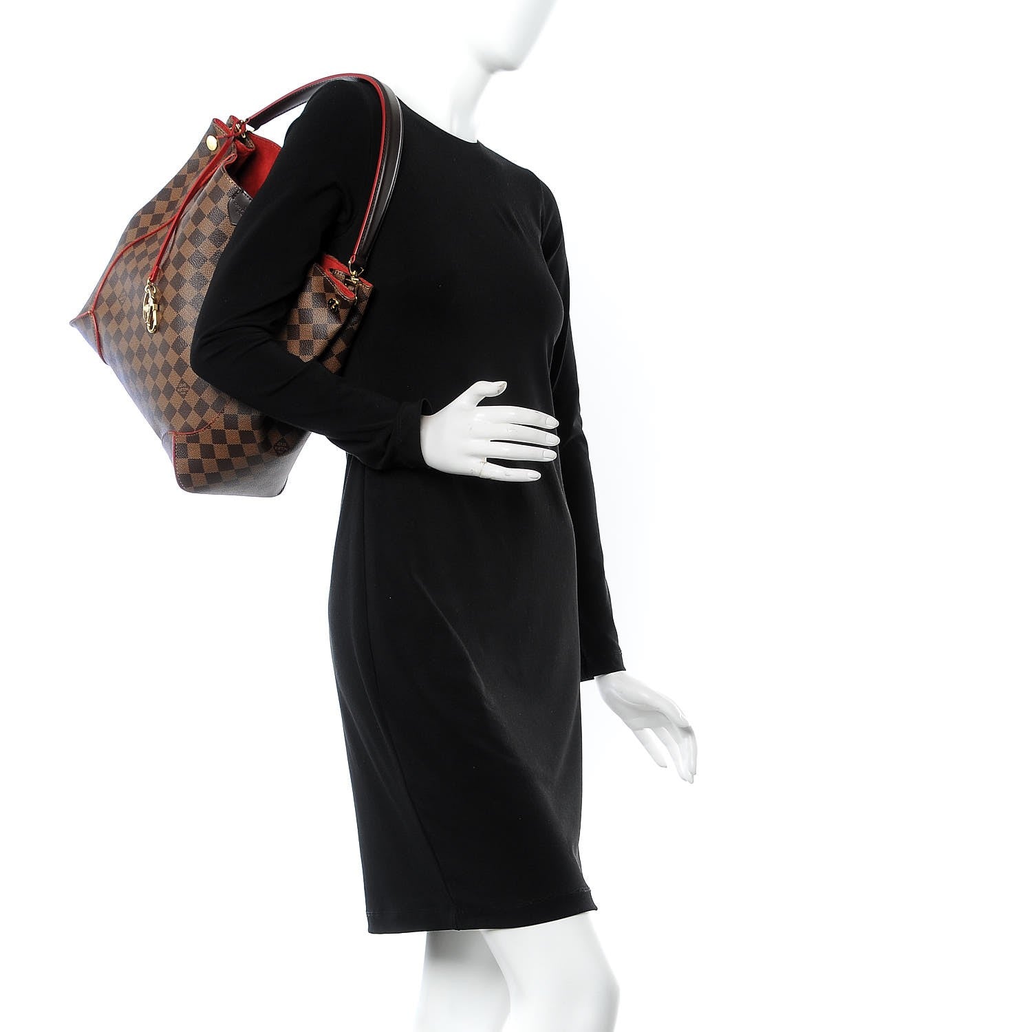 Louis Vuitton Damier Ebene Caissa Hobo Cherry 2 of 8