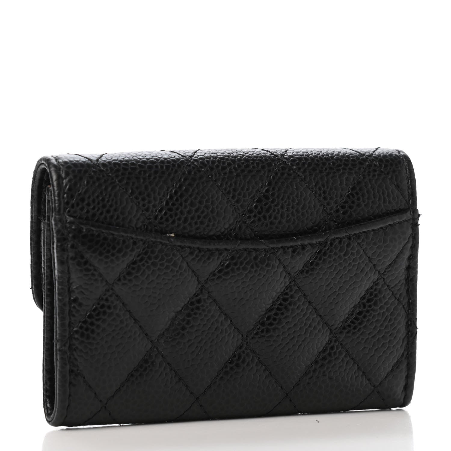 Chanel Caviar Quilted Flap Card Holder Wallet Black 2 of 4