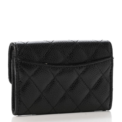 Chanel Caviar Quilted Flap Card Holder Wallet Black 2 of 4