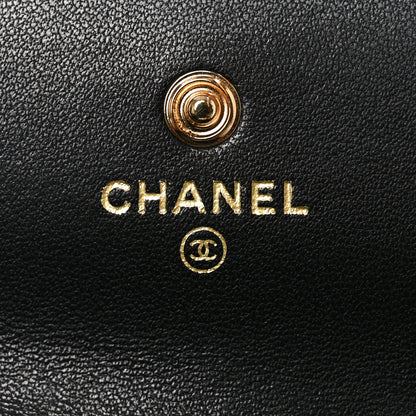 Chanel Calfskin Crocodile Embossed Crococo Flap Wallet Black 6 of 9