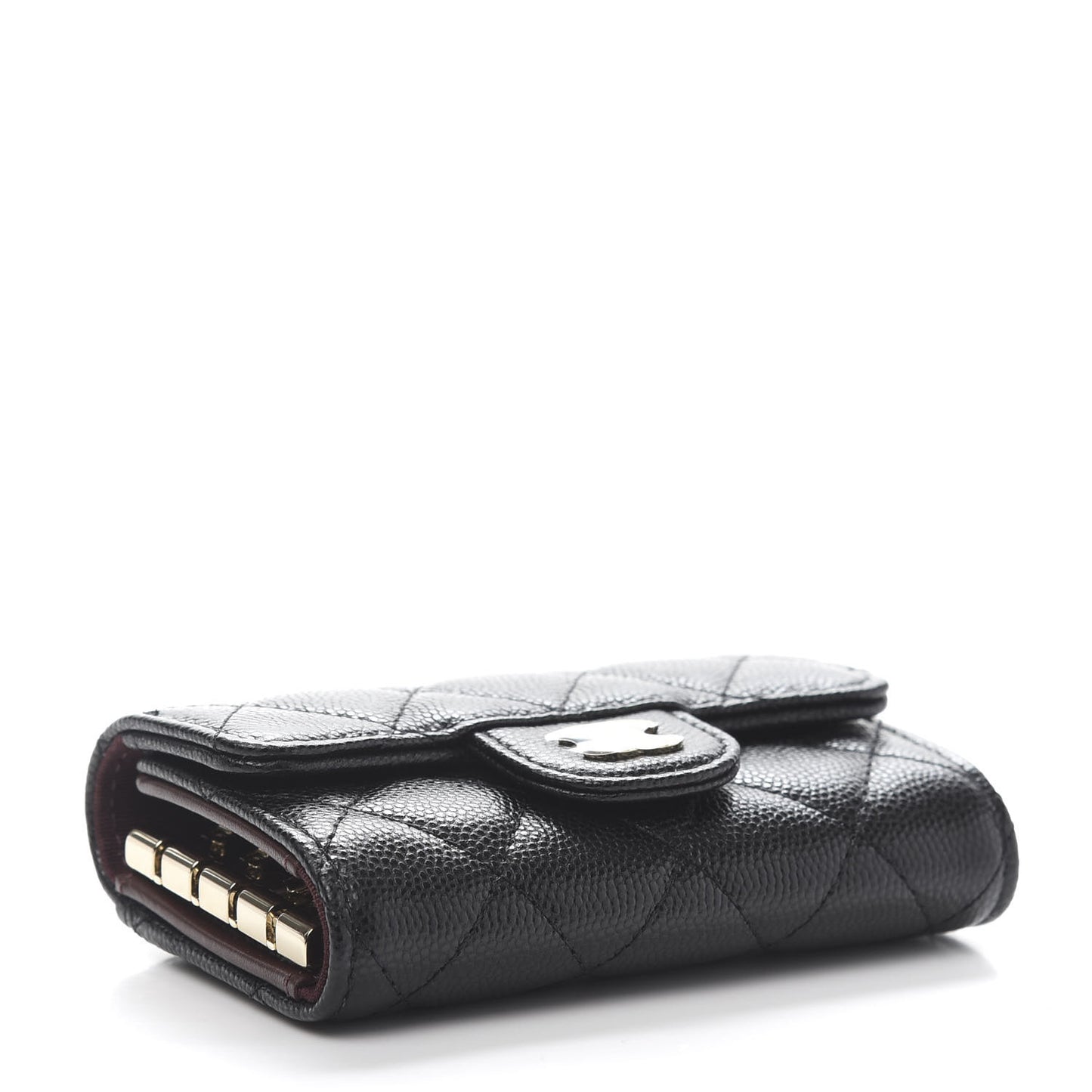 Caviar Quilted Classic 4 Key Holder Wallet Black