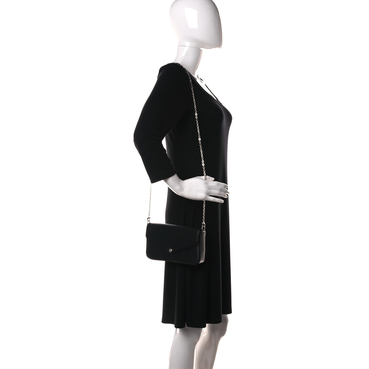 Louis Vuitton Epi Pochette Felicie Black 2 of 12