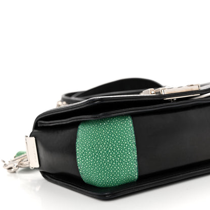 Chanel Lambskin Studded Galuchat Stingray Small Boy Crossbody Flap Black 9 of 10
