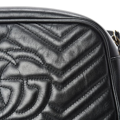 Gucci Calfskin Matelasse Small GG Marmont Chain Shoulder Bag Black 14 of 16