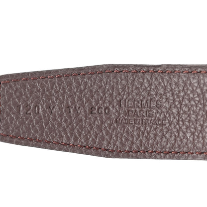 Hermes Box Togo 32mm Belt Strap 120 48 Black Chocolate 3 of 6