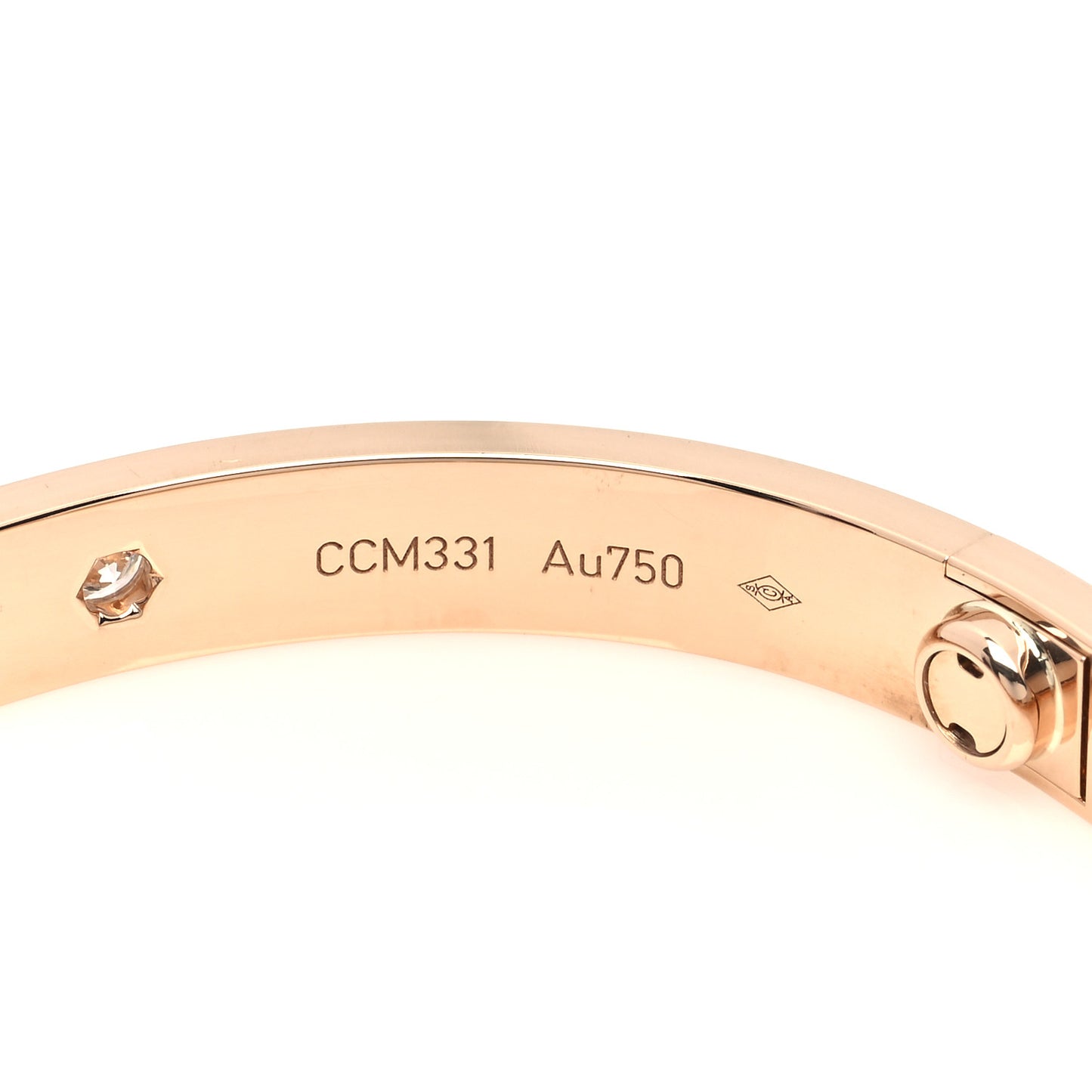 18K Pink Gold 4 Diamond LOVE Bracelet 16