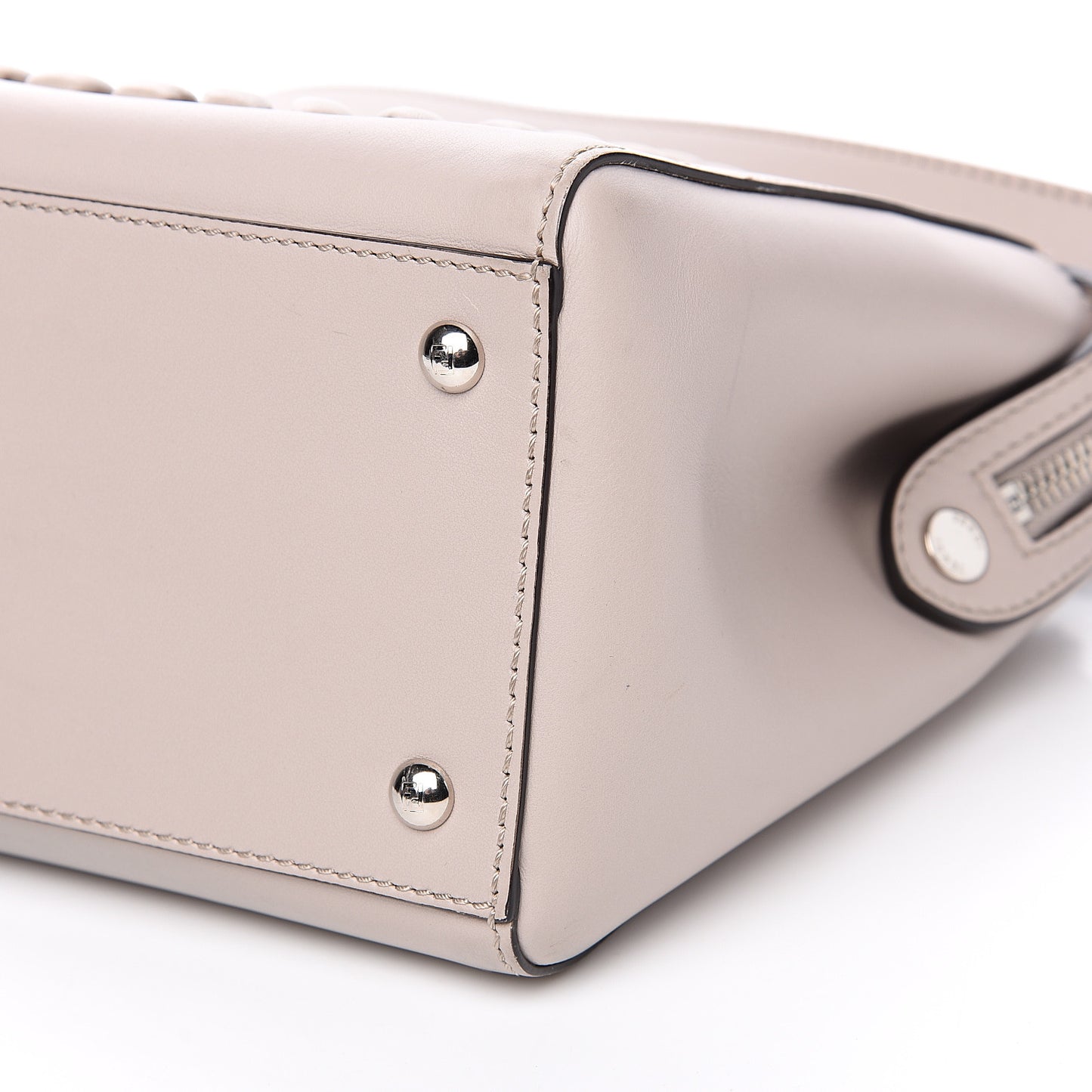 Vitello Baltico Dolce Shiny Nappa Lace Up DotCom Satchel Grigio Polvere