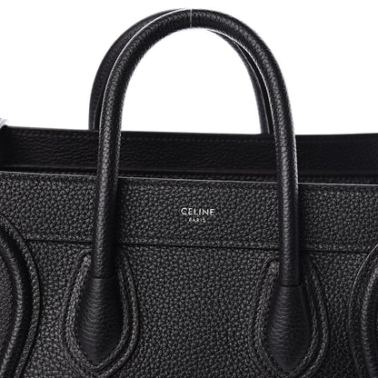 Celine Drummed Calfskin Nano Luggage Black 7 of 9