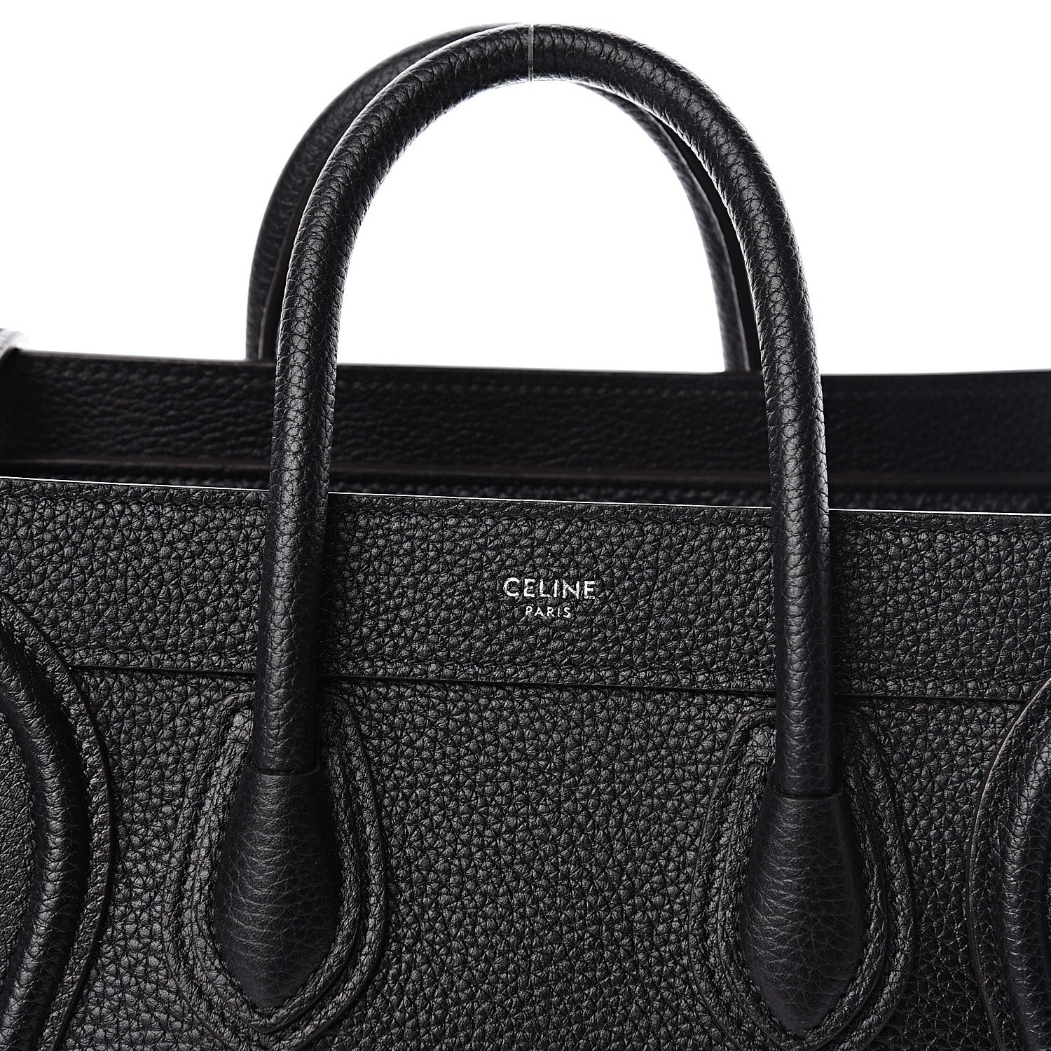 Celine Drummed Calfskin Nano Luggage Black 7 of 9