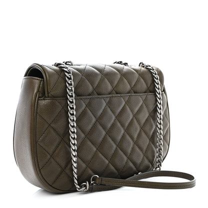 Chanel Caviar Quilted Casual Pocket Messenger Flap Khaki 3 of 12