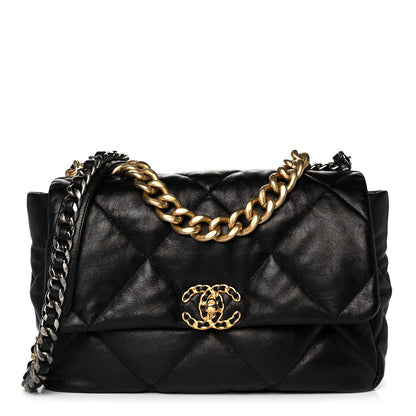 Chanel Lambskin Quilted Large Chanel 19 Flap Black 1 of 12