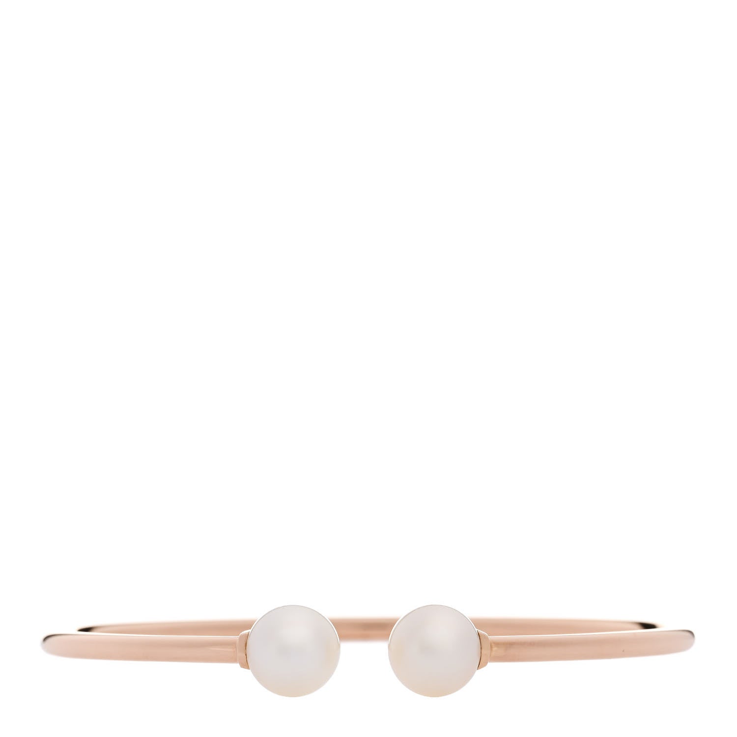 Tiffany 18K Rose Gold Pearl 8mm HardWear Ball Wire Bracelet 1 of 3