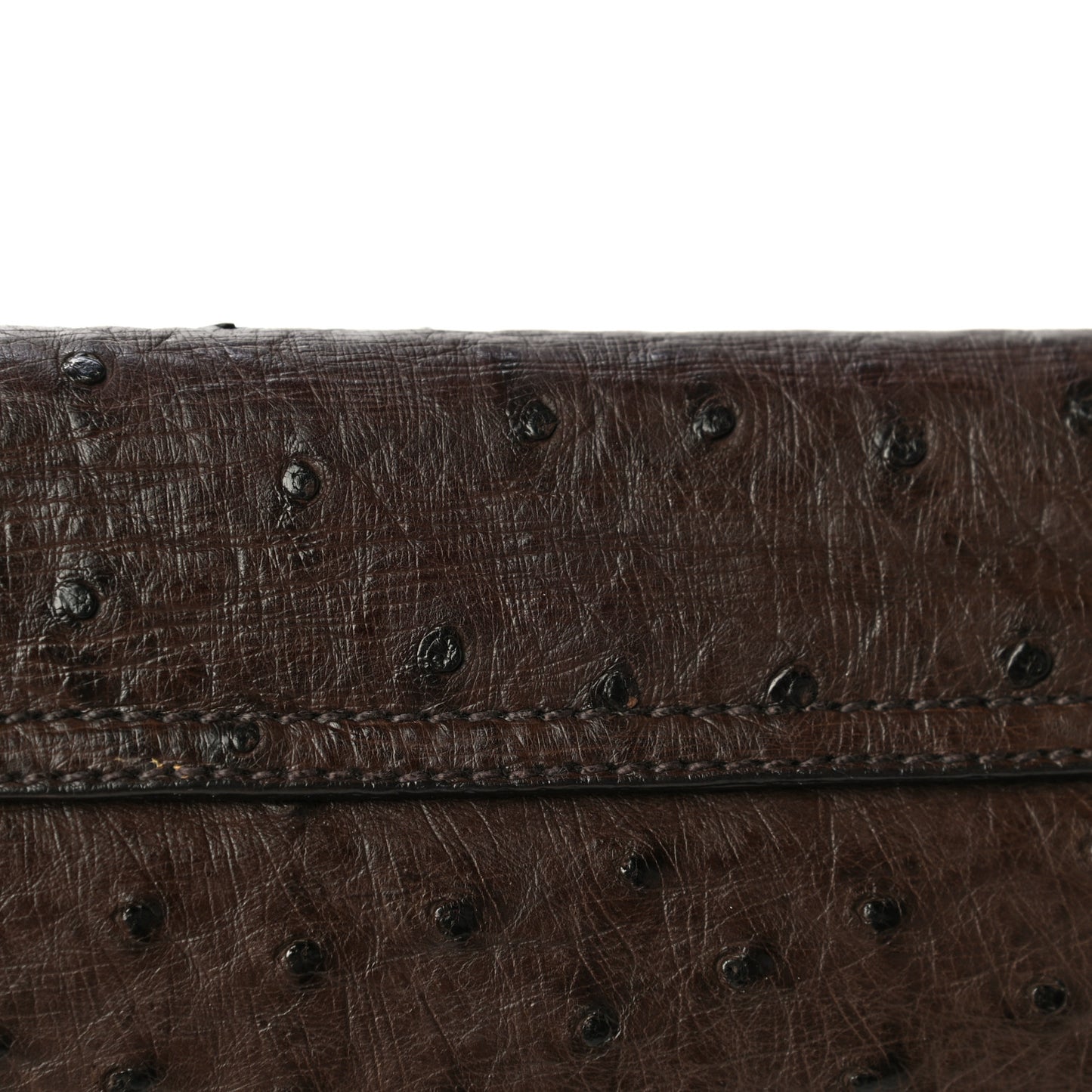 Ostrich Beaded Bag Brown