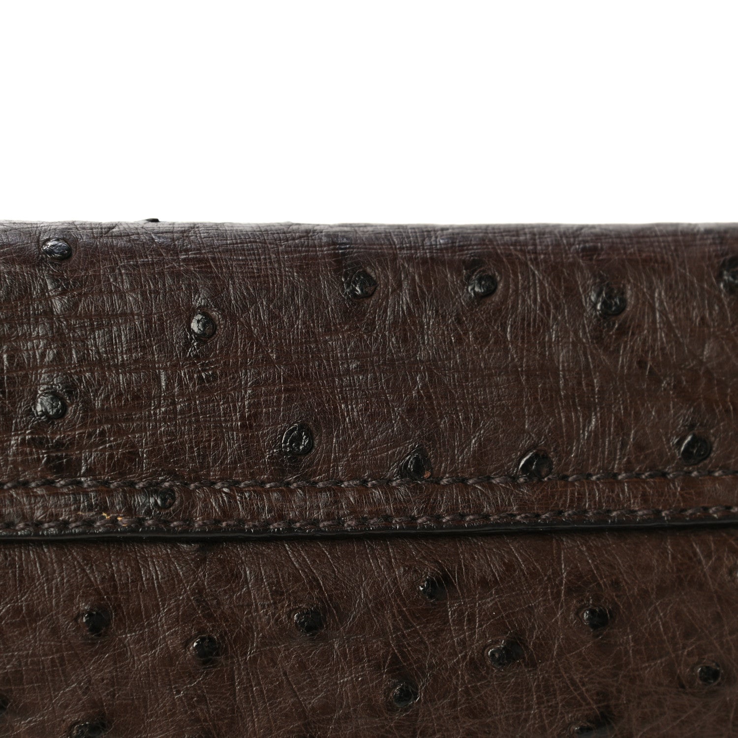 Prada Ostrich Beaded Bag Brown 19 of 23
