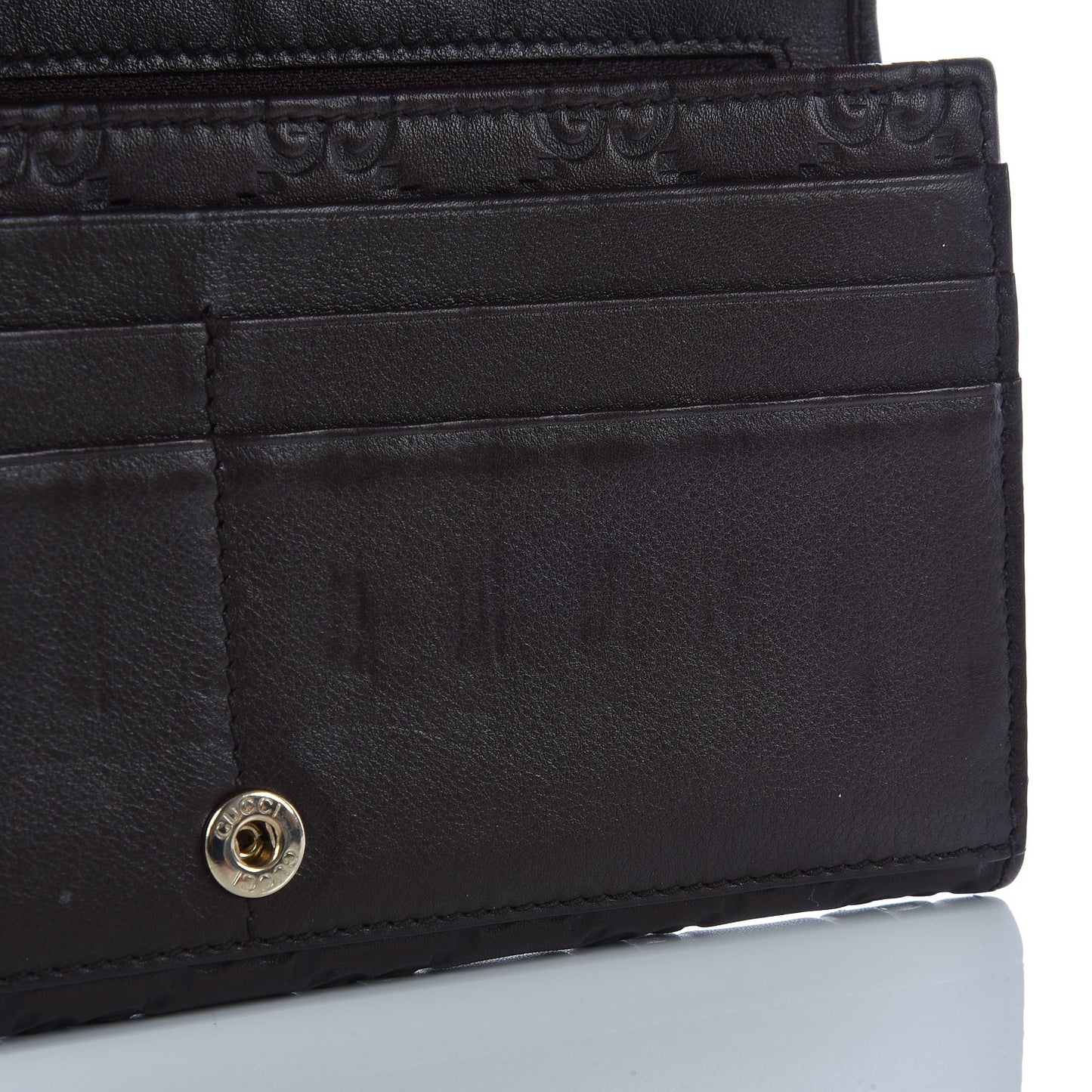 Guccissima Signature GG Pierce Continental Wallet Chocolate