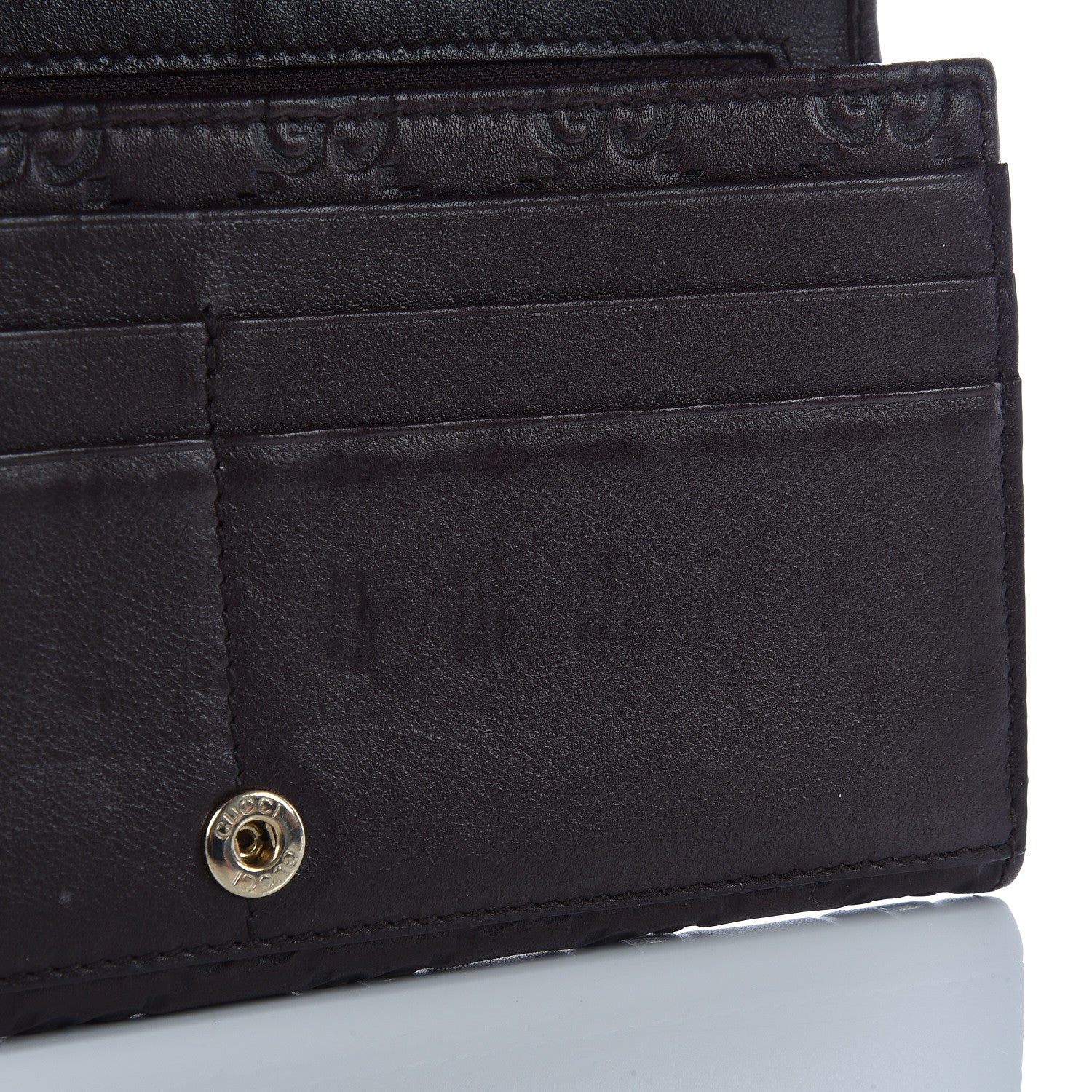 Gucci Guccissima Signature GG Pierce Continental Wallet Chocolate 10 of 11